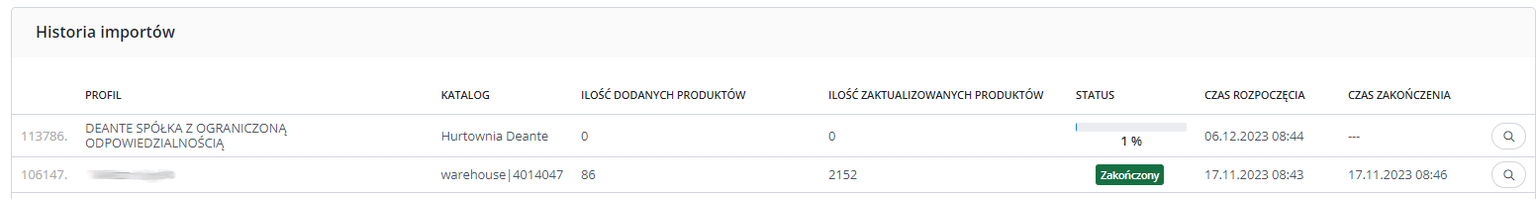 Import produktów Deante w systemie Baselinker
