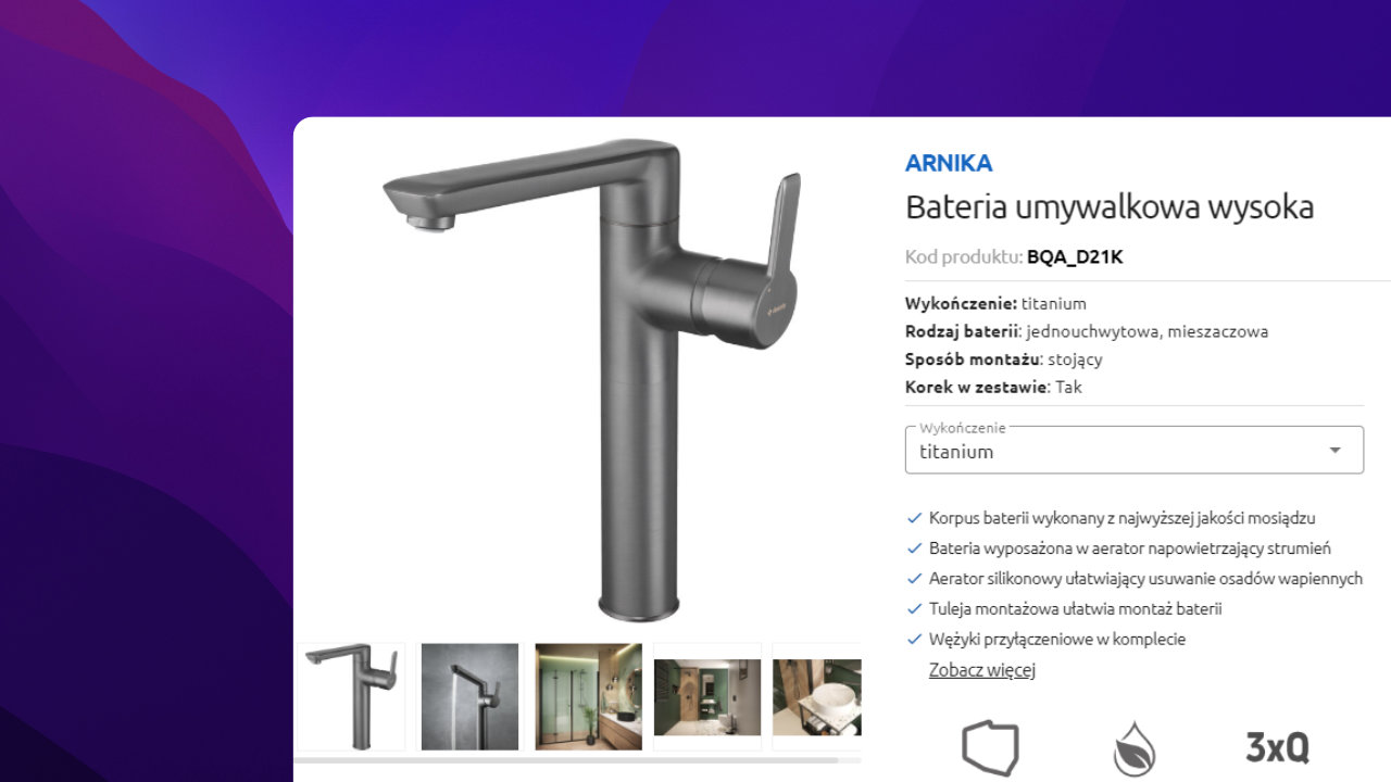 Product gallery at www.deante.pl